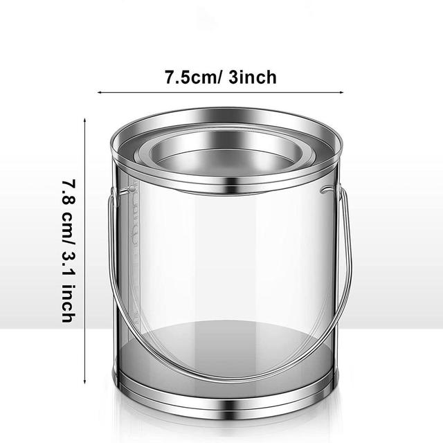 12pcs Transparent Empty Paint Cans Cylinder Paint Bucket